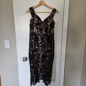 Misguided lace midi dress